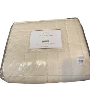 Pottery Barn Silk Channel Euro Ivory Pillow Sham NWTs